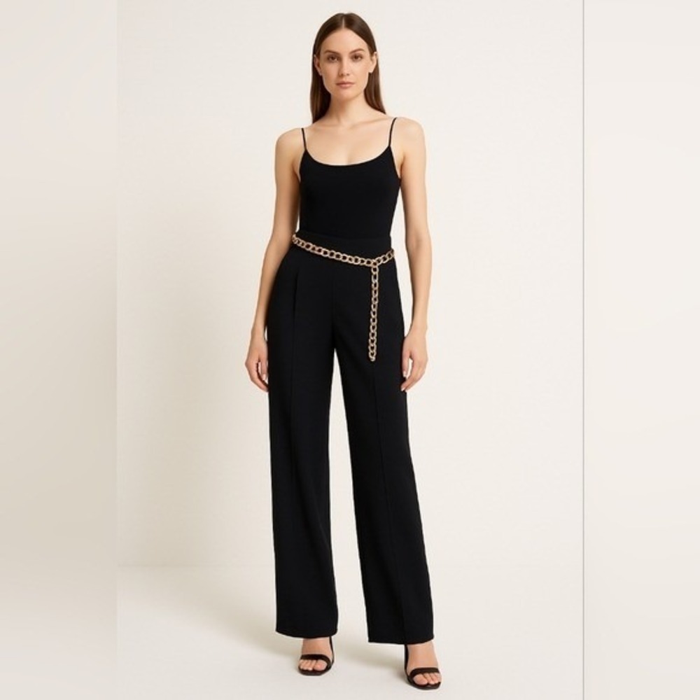 Missoni Black‎ Wide Leg High Waisted Trousers Made in Italy Size 38